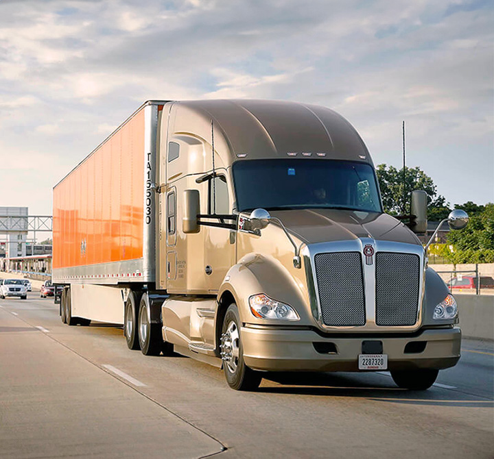 Schneider's new semi-truck technology equipped with AT&T 5G and fiber technologies for their global transportation.