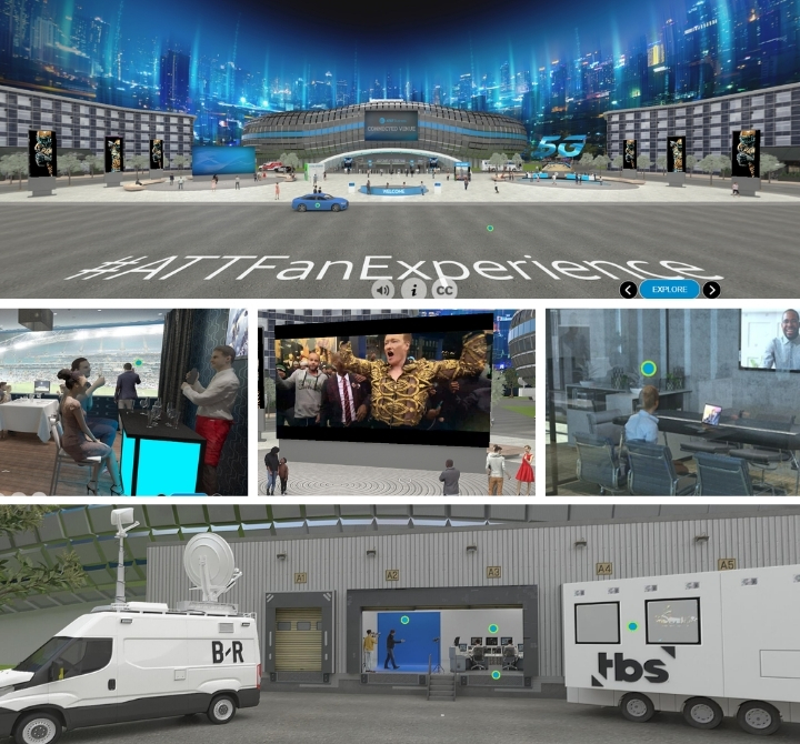 Sports and entertainment hub collage