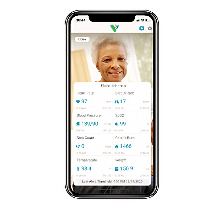 VitalCare screen view of personal profile.