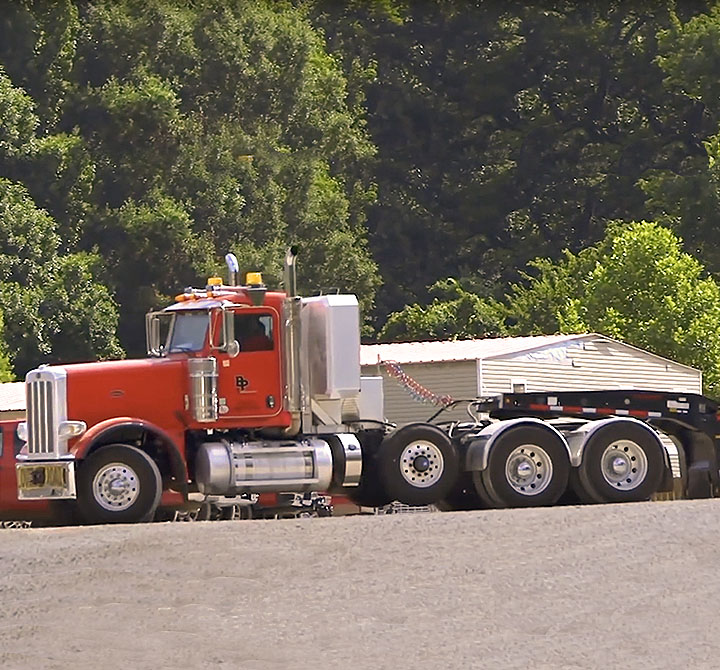 Red semi truck
