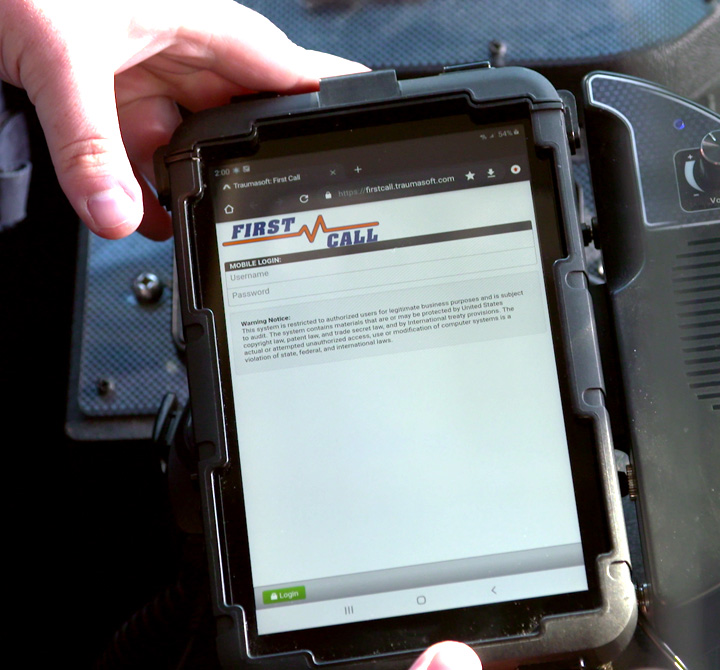 First call interface on tablet device