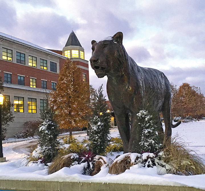 University of Missouri campus lion statue