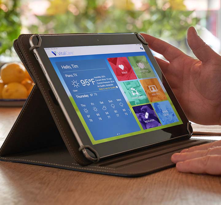 VitalTech dashboard on tablet device