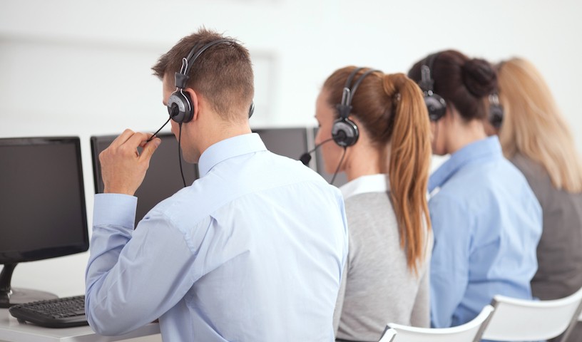 Group of customer service operators at work. See more BUSINESS images with this GROUP of PEOPLE. For lightbox click any image below.
