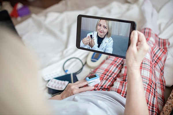Patient video conferencing with doctor through phone