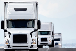 Asset tracking - Fleet trucks coming in a row