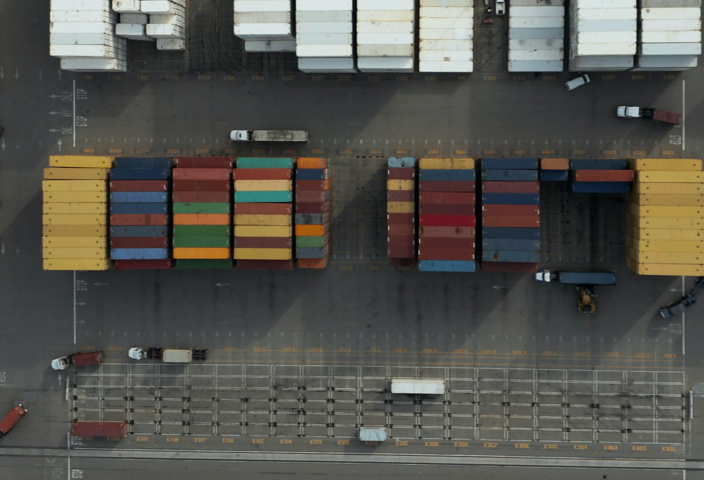 Parked vehicles at a wearhouse