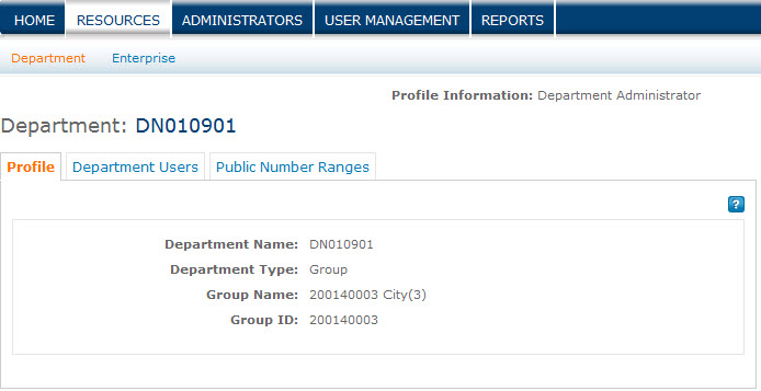 Department page.