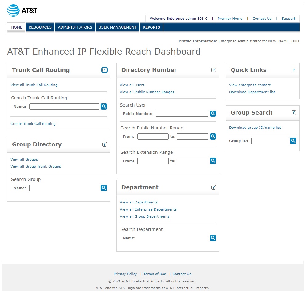 Customer Portal home page.